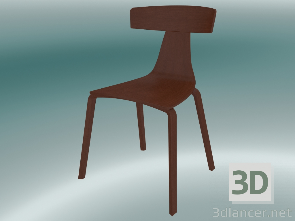 3d модель Стілець REMO wood chair (1415-10, ash walnut) – превью