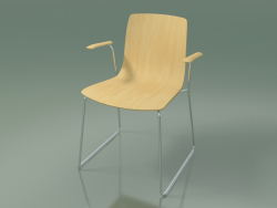 Silla 3909 (sobre rieles, con reposabrazos, abedul natural)