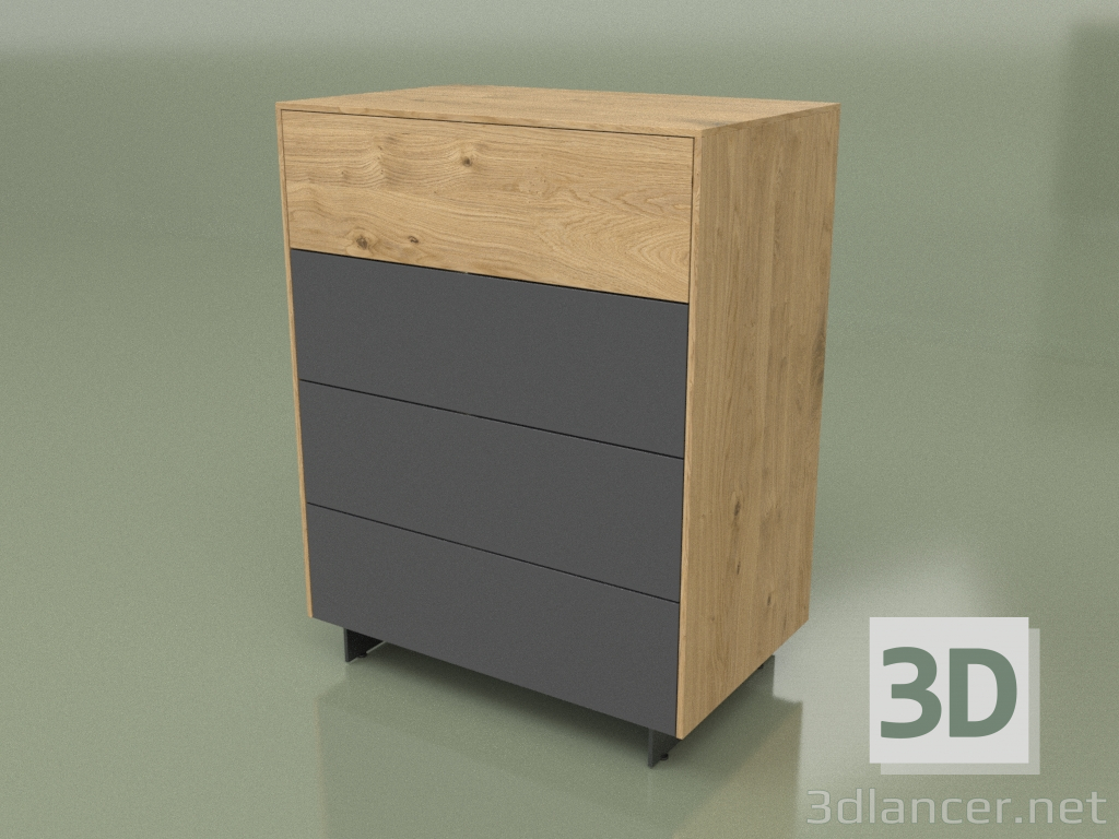 Modelo 3d Cômoda CN 300 (Loft, Antracite) - preview