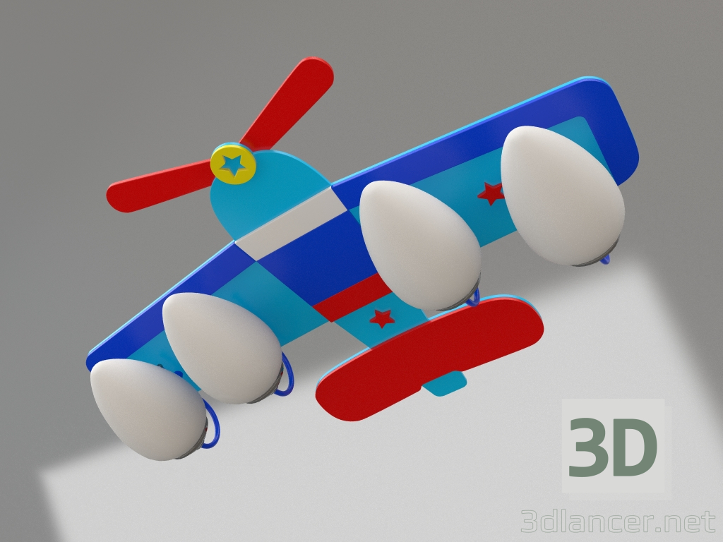 3d модель Світильник Планер блакитний (074500) – превью