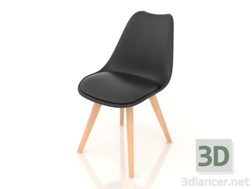 Modelo 3d Cadeira Ulric (preta) - preview