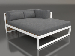 Sofá modular XL, sección 2 derecha, madera artificial (Blanco)