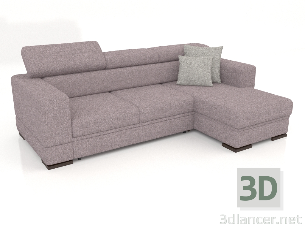 modèle 3D Canapé Fabio avec pouf (Baqueria 9) - preview