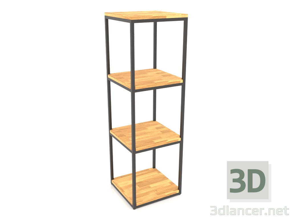 modèle 3D Etagère carrée (PLANCHER BOIS, 40x40x128, 4 étagères) - preview