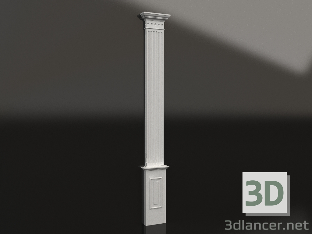 modèle 3D Pilastre pour mur en plâtre PS 006 (largeur du tronc 250 mm, H=2800 mm) - preview