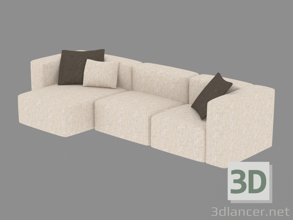 3d model Modular Triple Sofa - preview