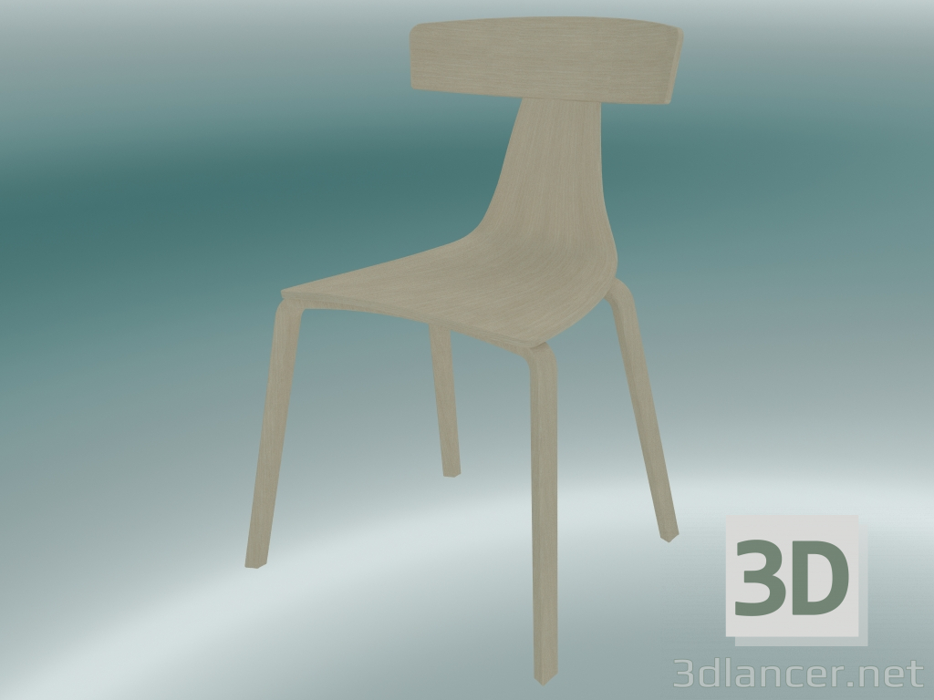 3d модель Стілець REMO wood chair (1415-10, ash chalk) – превью