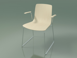 Chaise 3909 (sur un traîneau, avec accoudoirs, bouleau blanc)