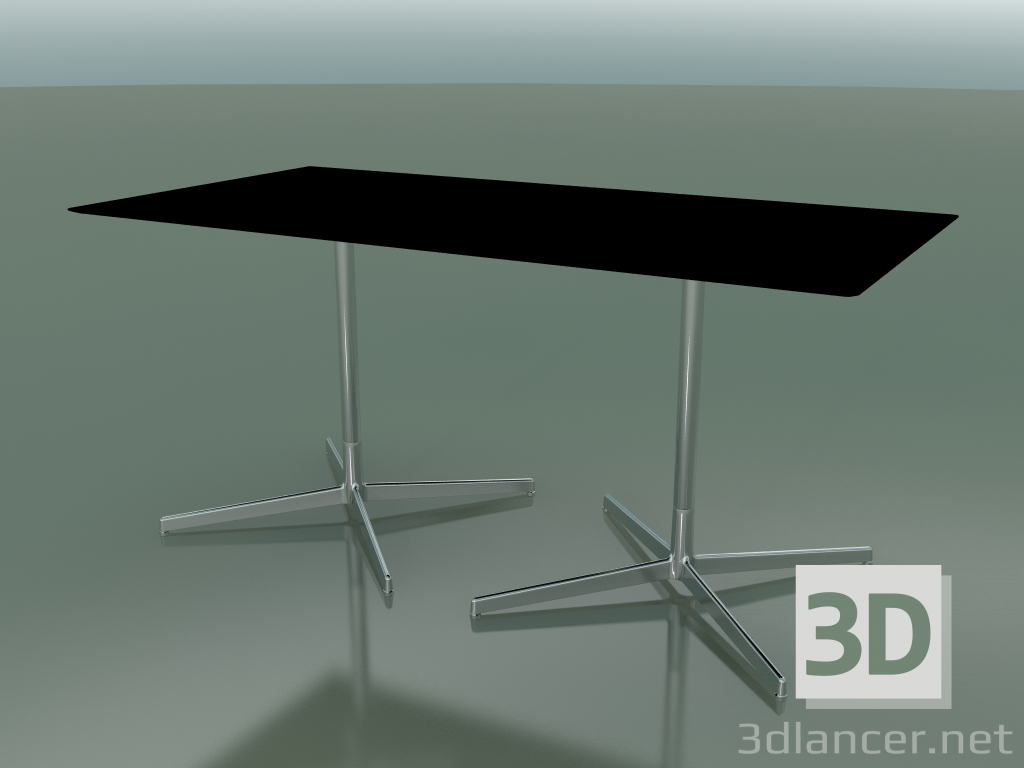 3d model Rectangular table with a double base 5546 (H 72.5 - 79x159 cm, Black, LU1) - preview