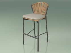 Barhocker 150 (Metal Smoke, Teak)