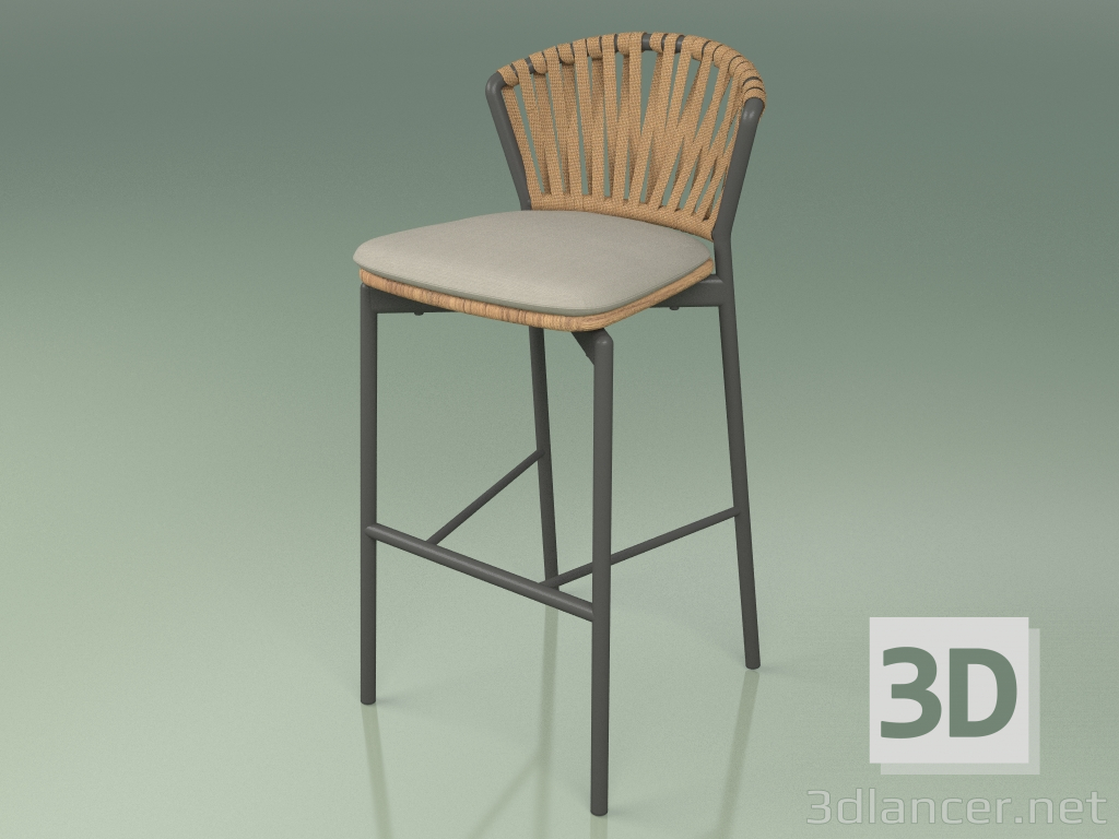 3d model Bar stool 150 (Metal Smoke, Teak) - preview