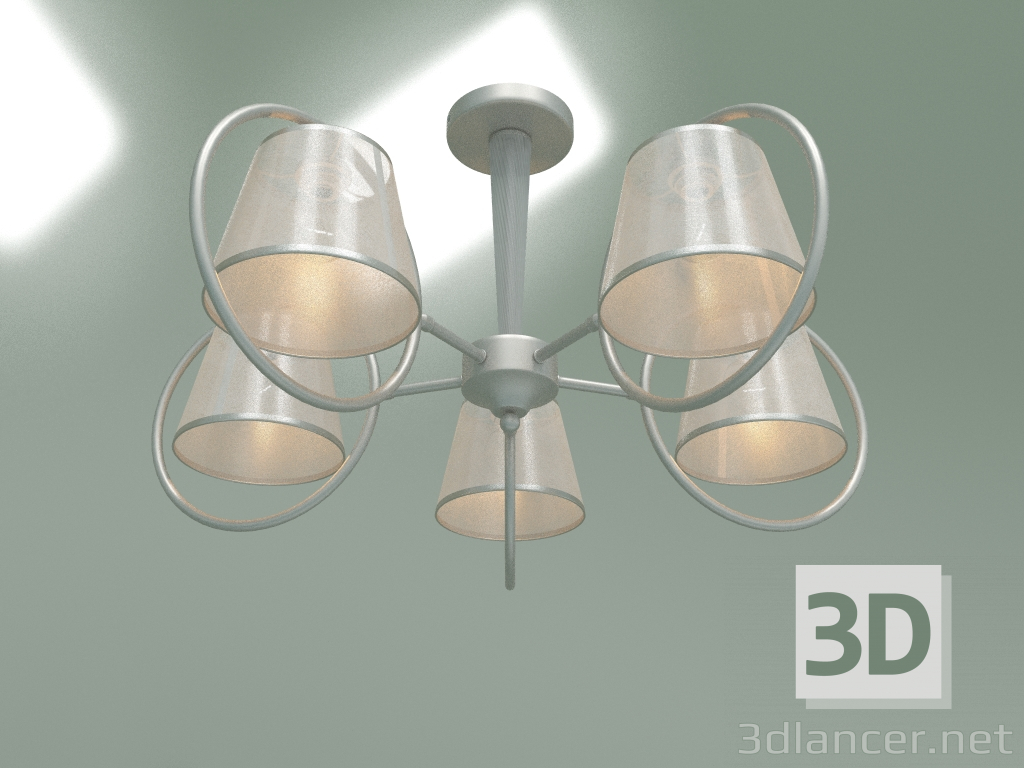 modello 3D Lampadario a soffitto 60093-5 (oro perla) - anteprima