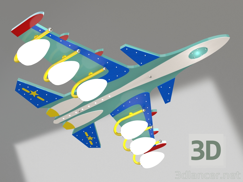 3D Modell Deckenleuchte Bomber (074506) - Vorschau