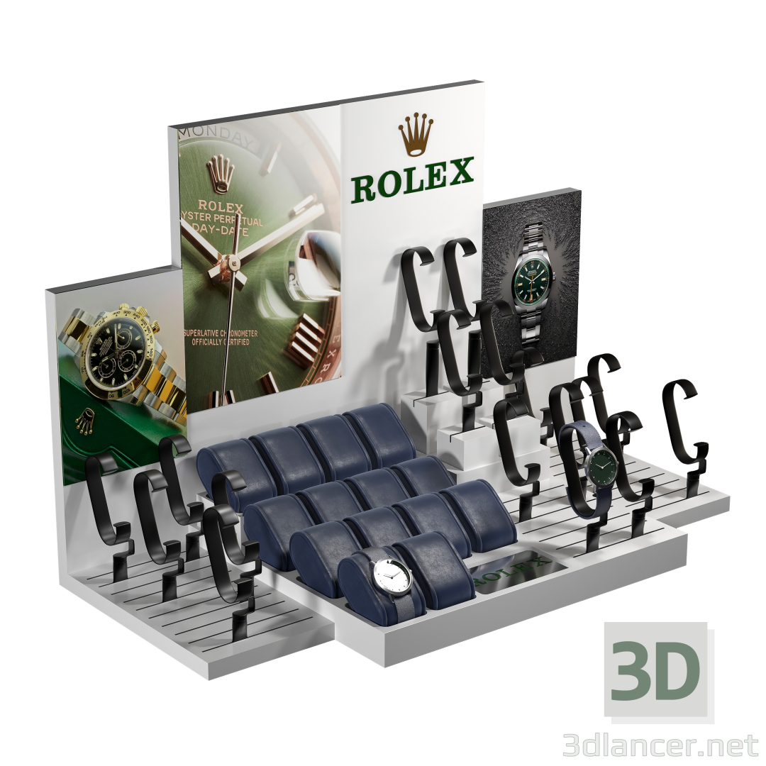 modèle 3D de Montre Affichage Rolex acheter - rendu