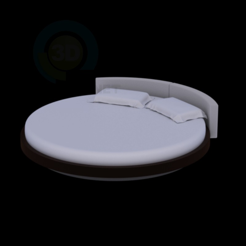 modello 3D letto rotondo - anteprima