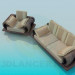 3D Modell Sofa mit Sessel - Vorschau