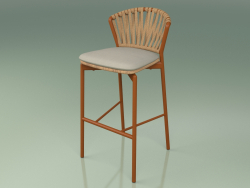 Tabouret de bar 150 (Métal Rouille, Teck)