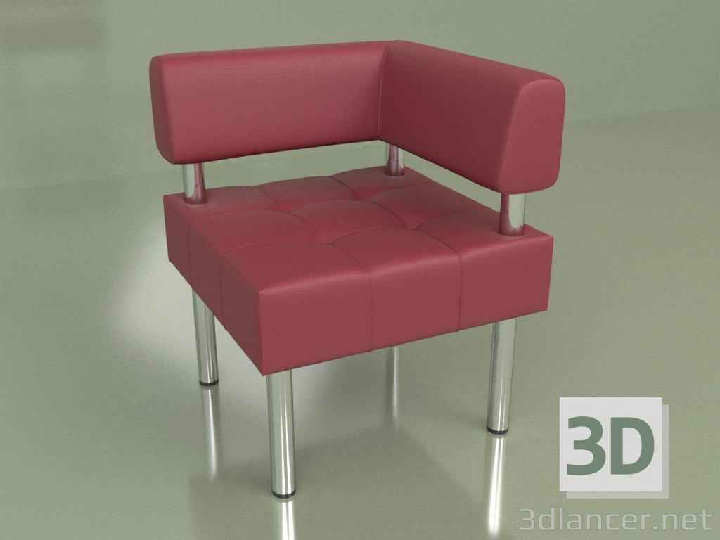 3d model Sección de esquina Business (cuero rojo) - vista previa