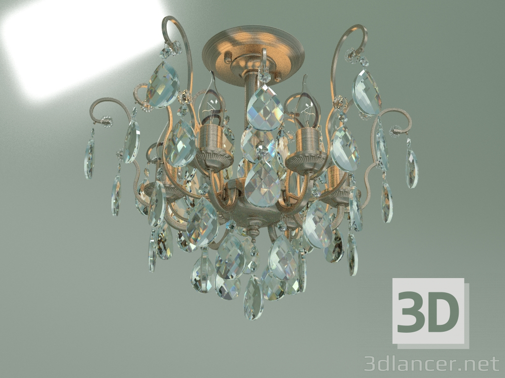 modèle 3D Lustre suspendu 10022-6 (bronze antique-cristal clair Strotskis) - preview