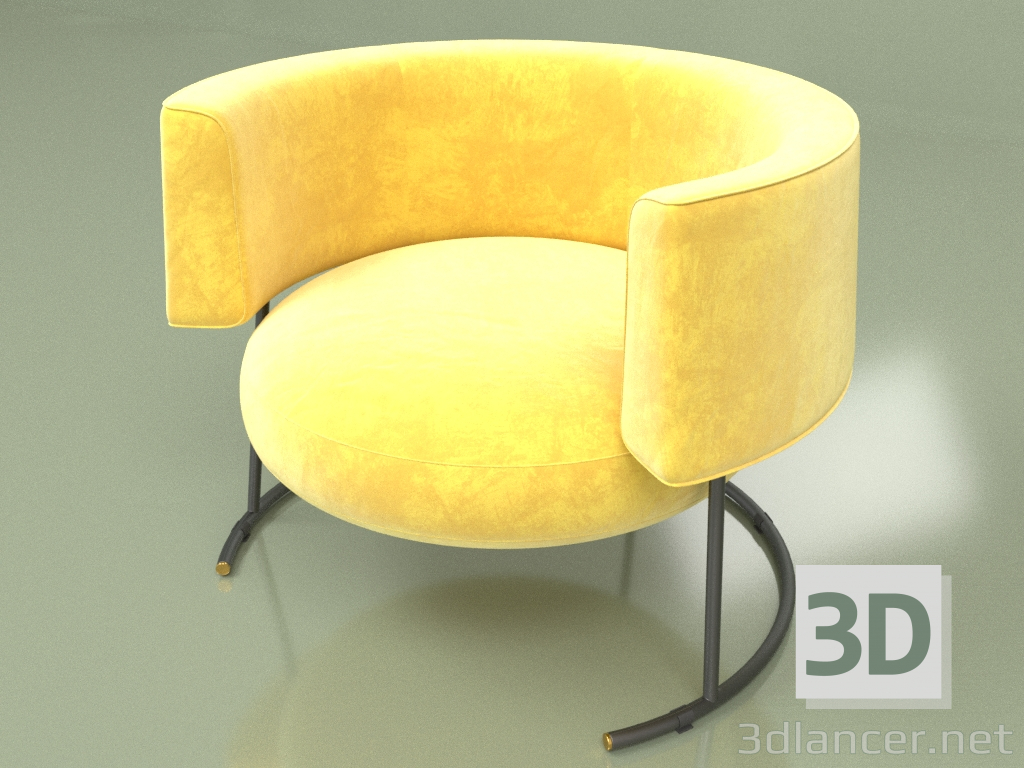 3d model Armchair Bagel (yellow) - preview