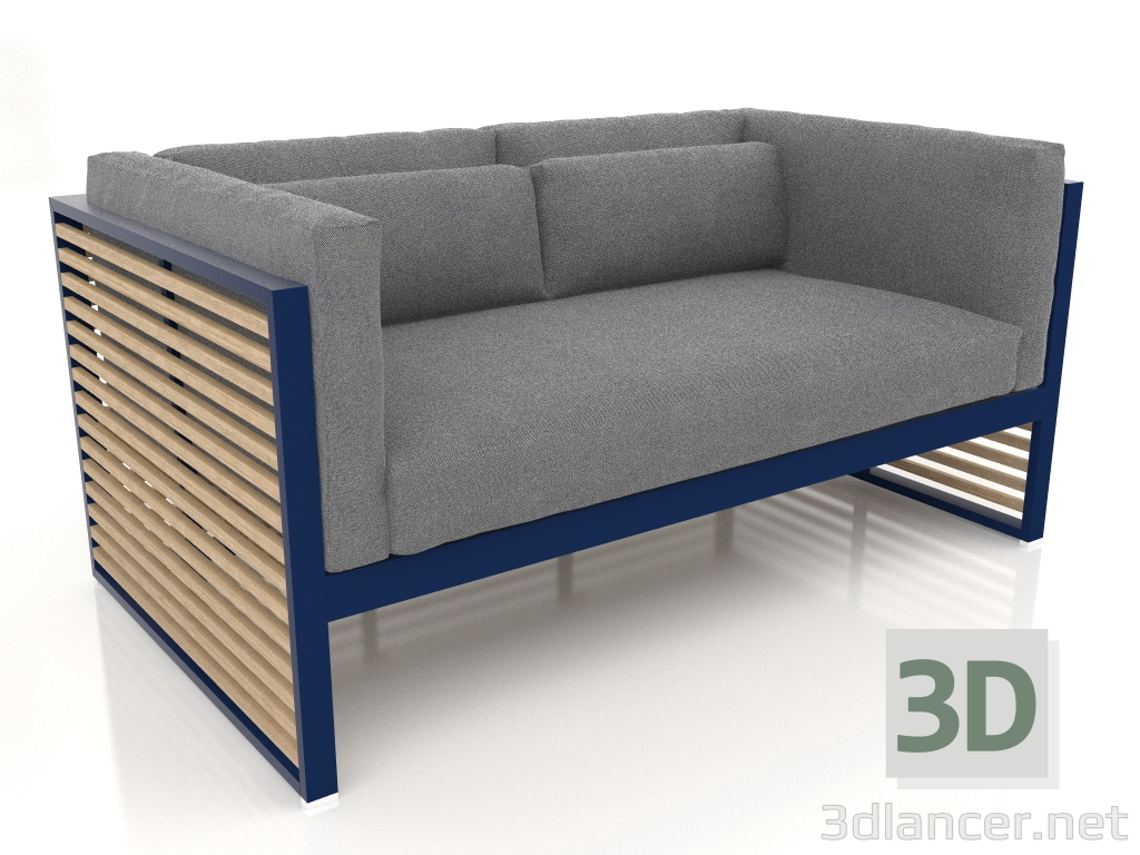 modèle 3D Canapé double (Bleu nuit) - preview