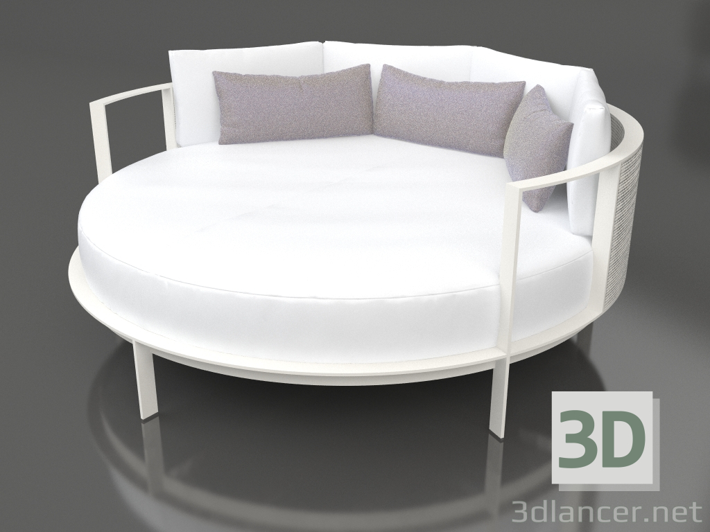 modello 3D Letto rotondo per relax (Grigio agata) - anteprima