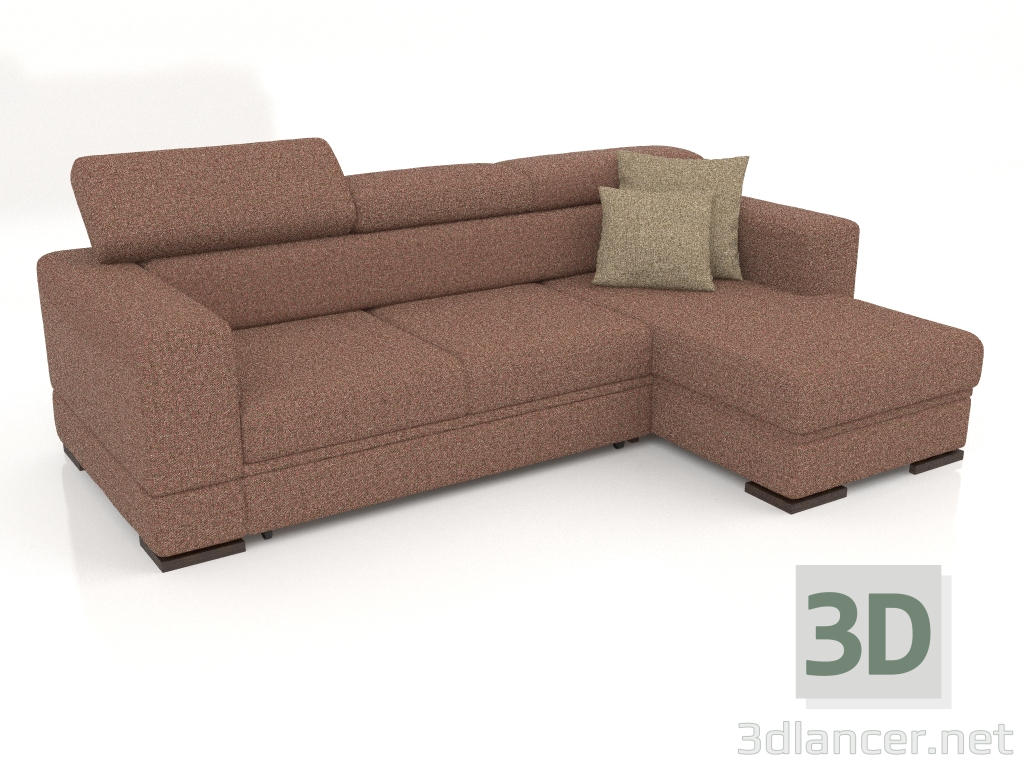 3D Modell Fabio Sofa mit Ottomane (Bengasi 10) - Vorschau