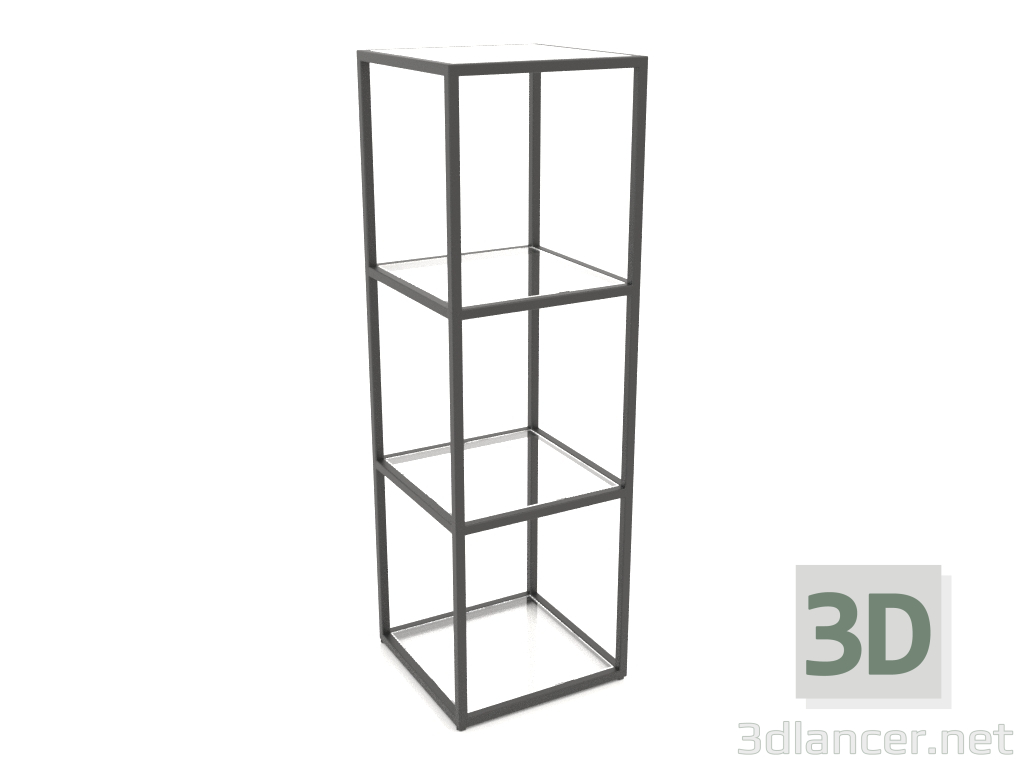 modello 3D Scaffale quadrato (VETRO, 40x40x128, 4 ripiani) - anteprima