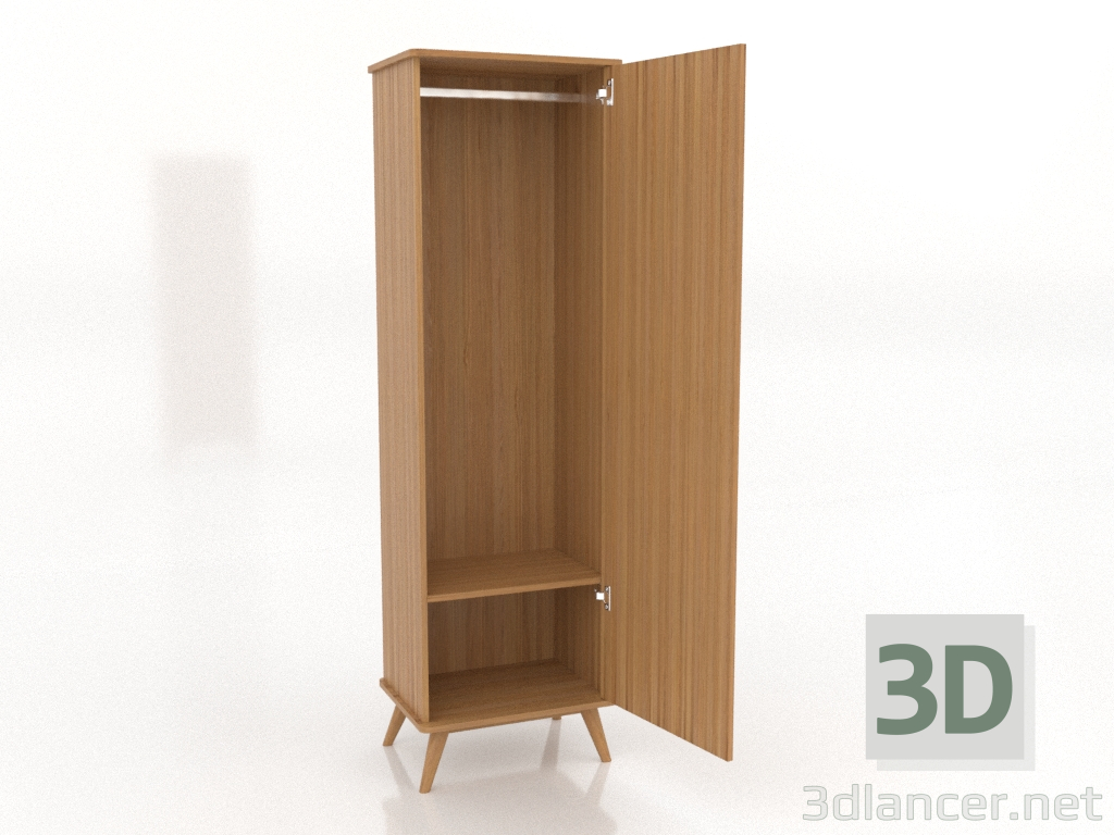 3d модель Шкаф 3 600х450х2000 мм, вариант 1 (открытый, натуральный дуб) – превью 3d модель Шкаф 3 600х450х2000 мм, вариант 1 (открытый, натуральный дуб) – превью
