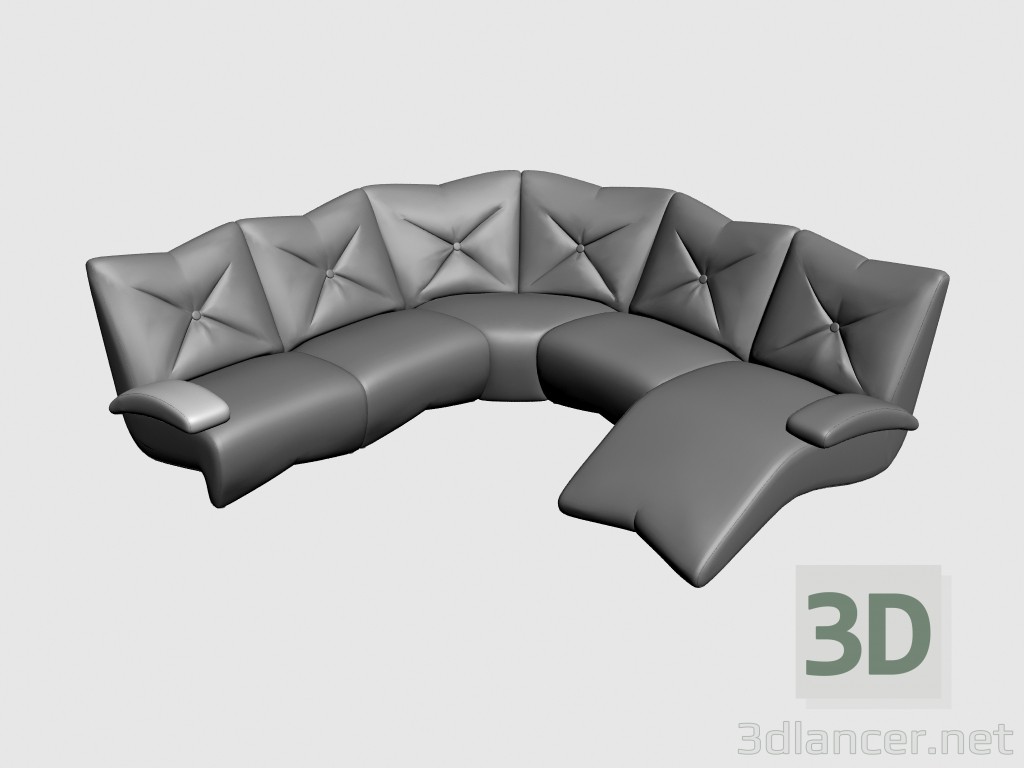 modello 3D Angolo divano Ustin ii - anteprima