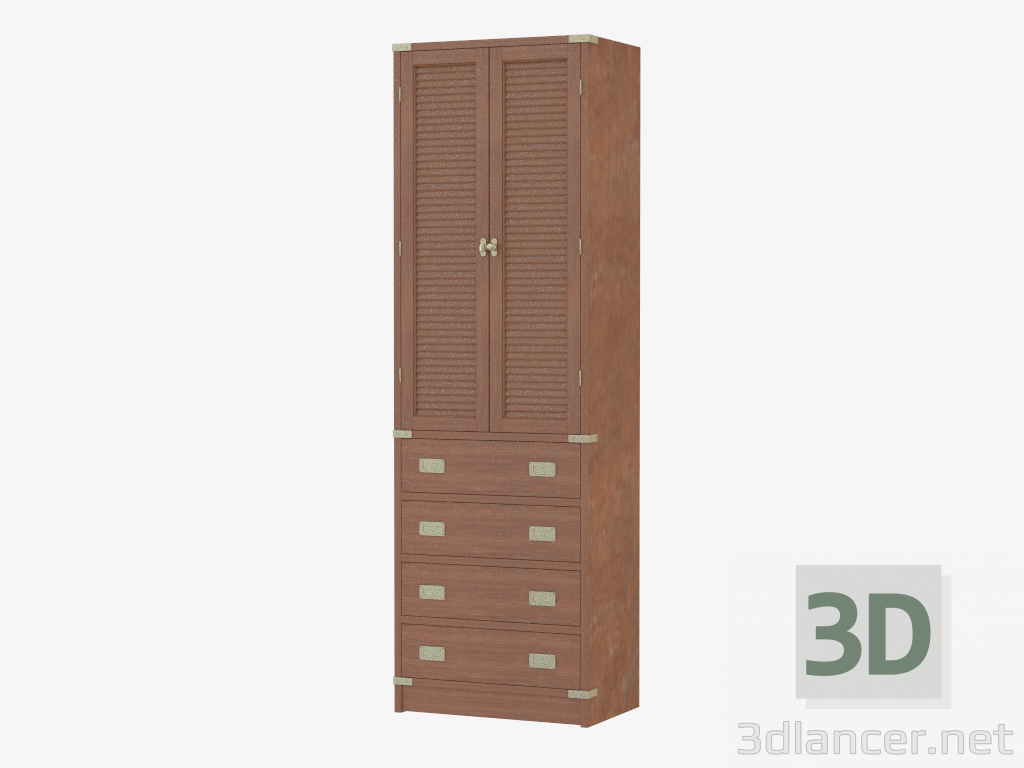 3D Modell Hohe Holzschrank - Vorschau