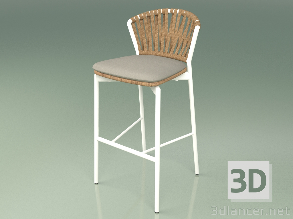 modèle 3D Tabouret de bar 150 (Métal Lait, Teck) - preview