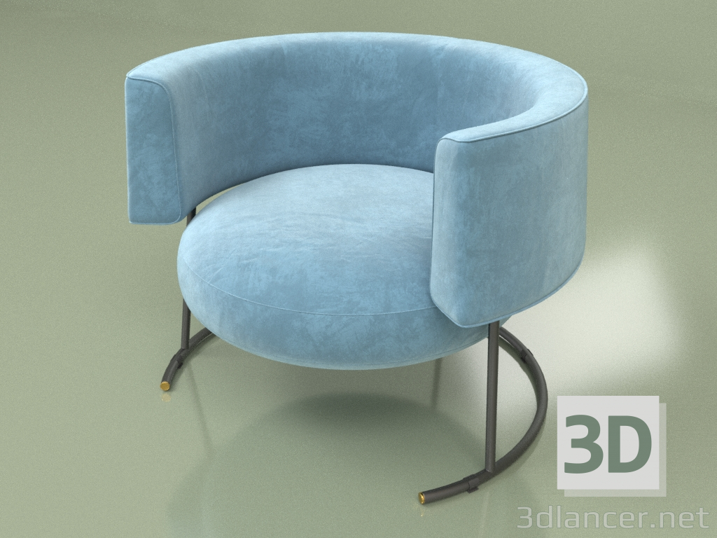 modello 3D Poltrona Bagel (azzurro) - anteprima