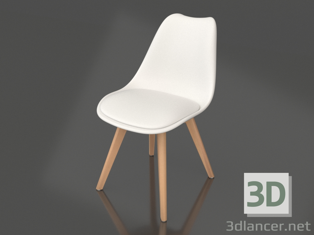 3d model Silla Ulric (blanco) - vista previa