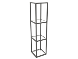 Square rack (GLASS, 30x30x128, 4 shelves)