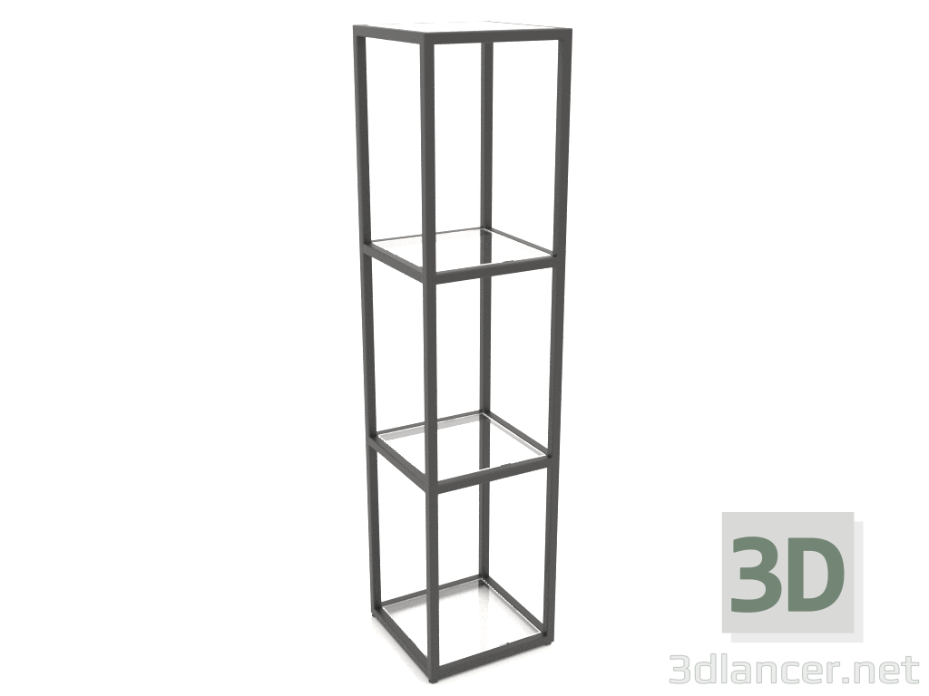 3D Modell Quadratisches Regal (GLAS, 30x30x128, 4 Regale) - Vorschau