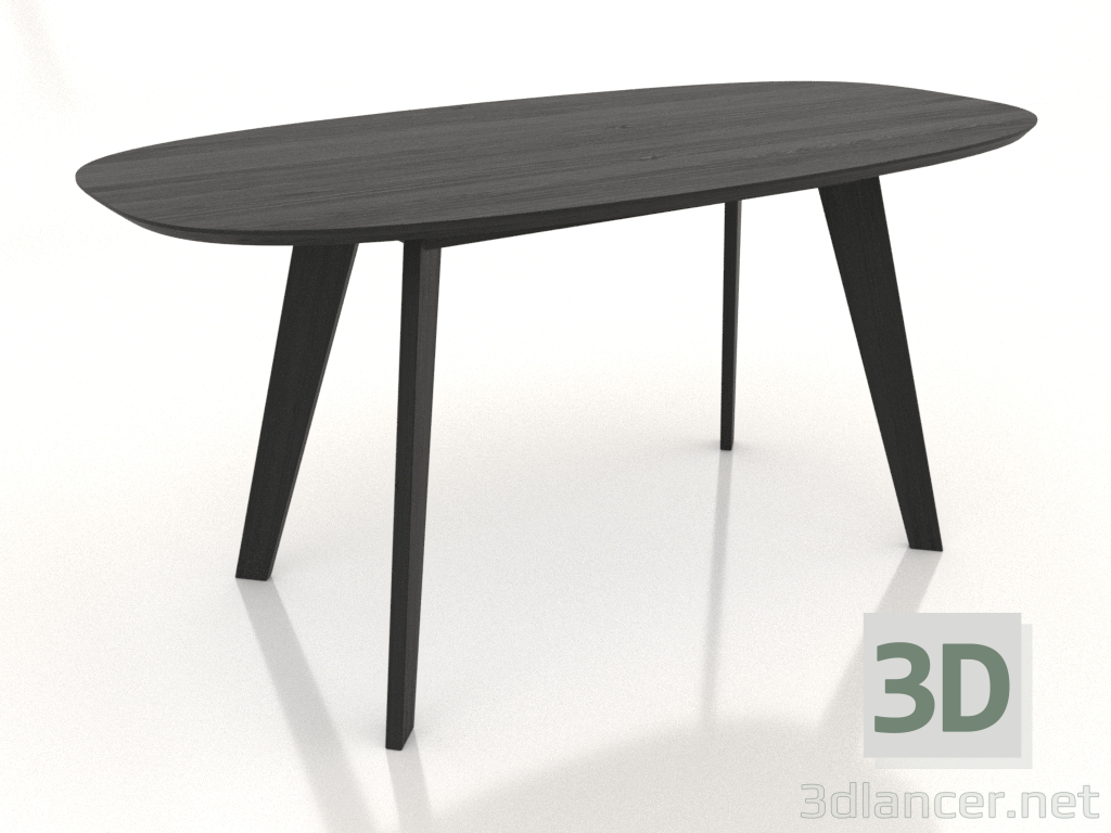 3D Modell Esstisch 1600x800 mm (schwarz RAL 9005) - Vorschau