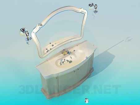 3D modeli Aynalı lavabo - önizleme