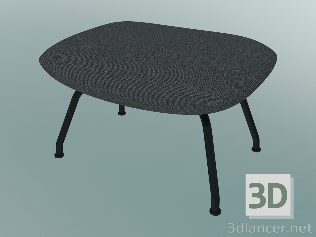 modello 3D Pouf ottomano (Ocean 80, nero antracite) - anteprima