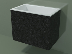 Lavabo suspendu (02R133101, Nero Assoluto M03, L 60, P 36, H 48 cm)