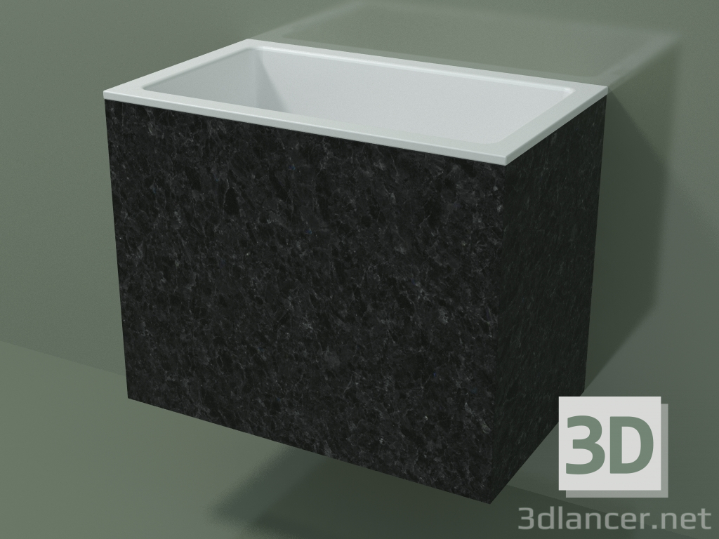 3d model Lavabo de pared (02R133101, Nero Assoluto M03, L 60, P 36, H 48 cm) - vista previa