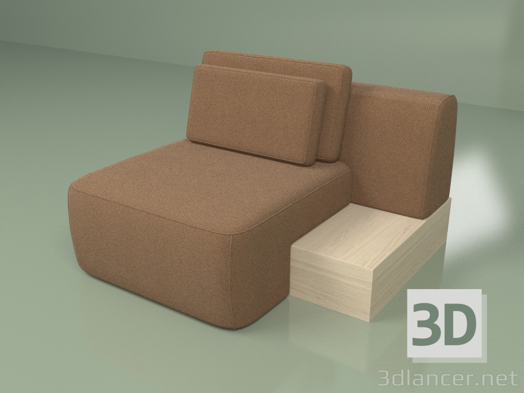 3D Modell Modulstuhl Cascad mit Kissen (links) - Vorschau