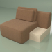 modèle 3D Chaise modulable Cascad avec coussin (gauche) - preview