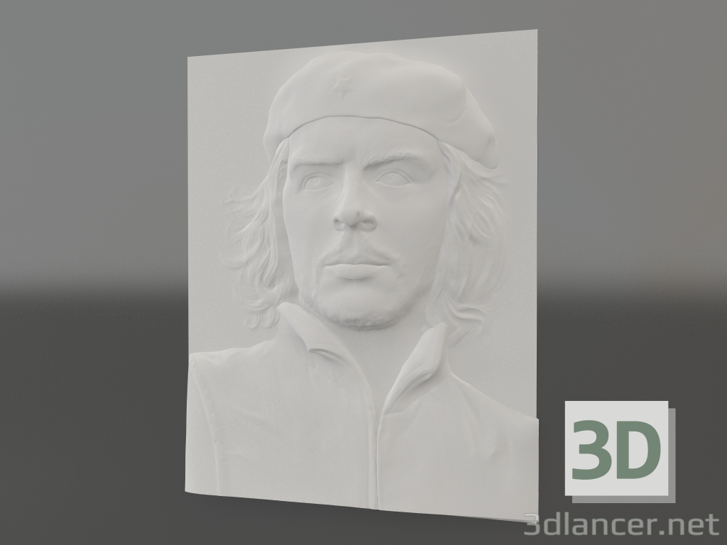 3d model Bajorrelieve del Che Guevara - vista previa