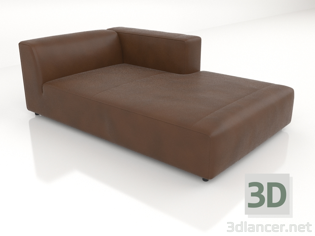 3d model Chaise longue 207 con reposabrazos a la izquierda - vista previa