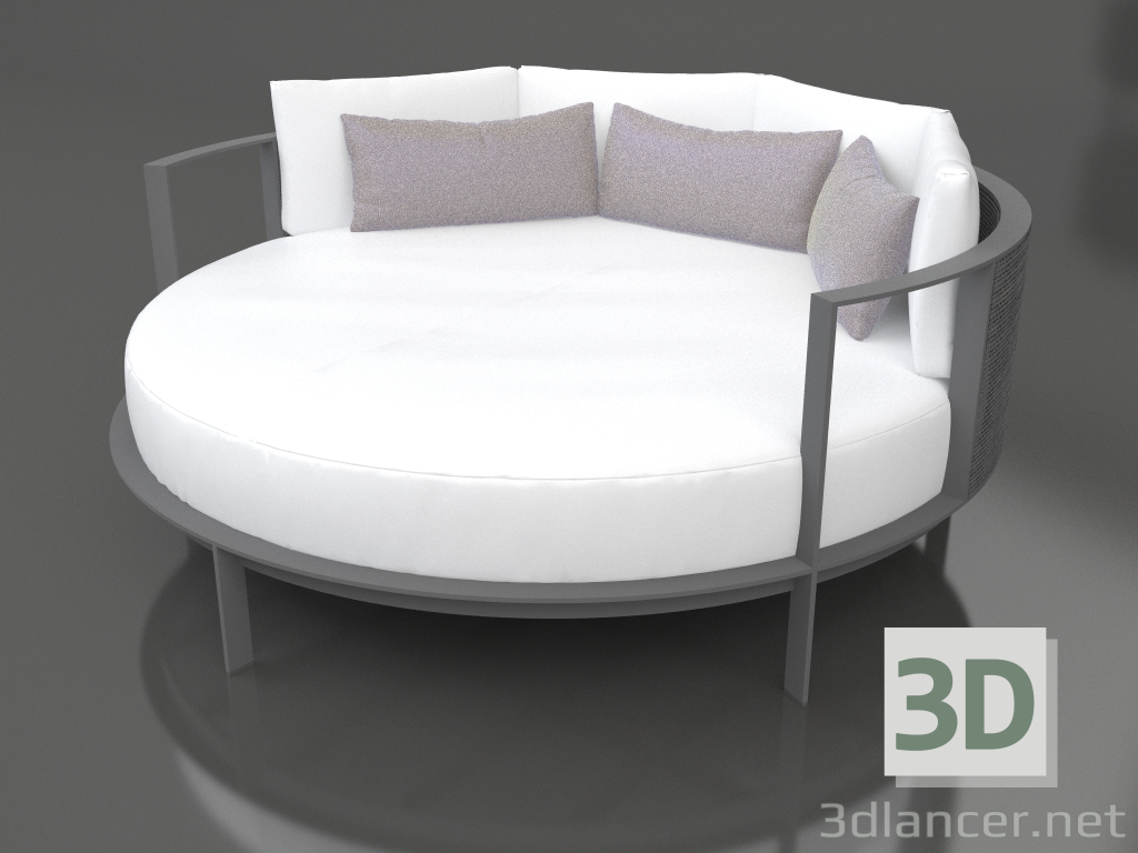 3D modeli Dinlenme amaçlı yuvarlak yatak (Antrasit) - önizleme