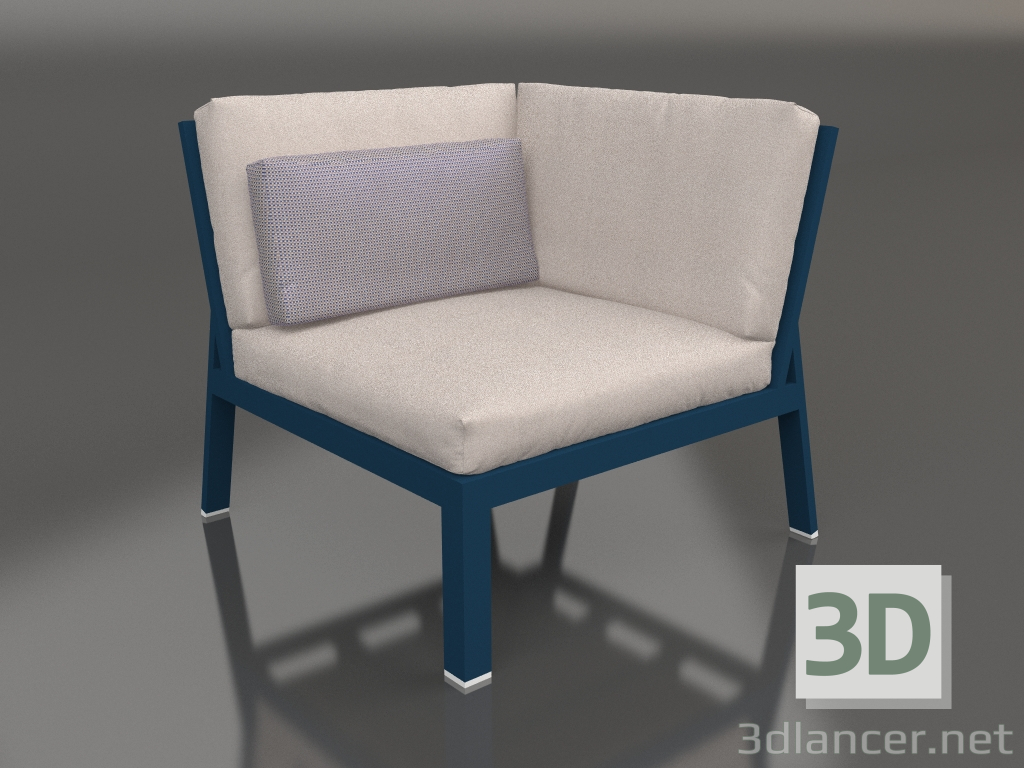 3D modeli Kanepe modülü 6. bölüm (Gri mavi) - önizleme