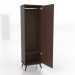 3d model Cabinet 3 600x450x2000 mm, option 1 (open, dark walnut) - preview
