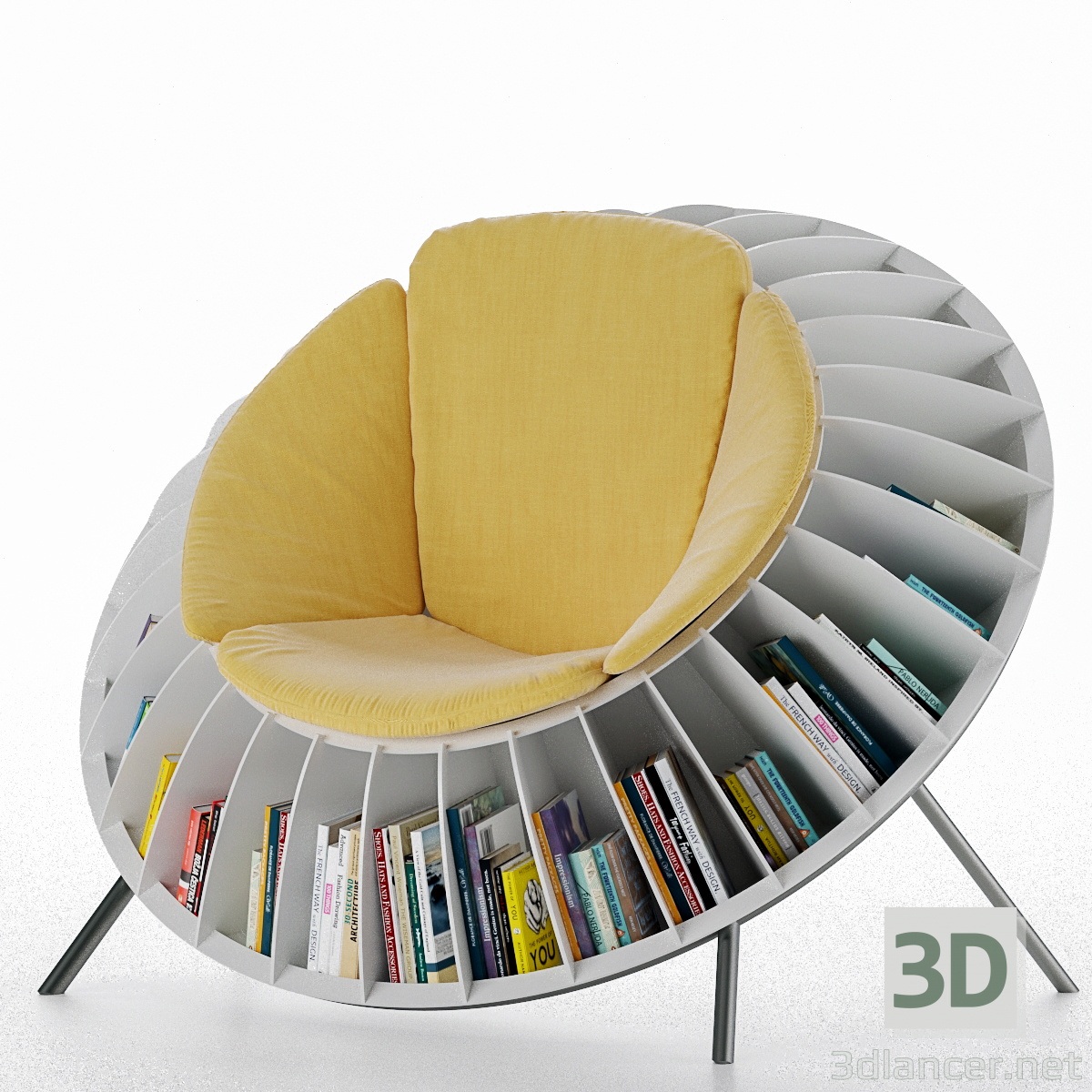 Libro de sillón 3D modelo Compro - render