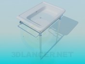 Wash basin with heated towel/drying rack